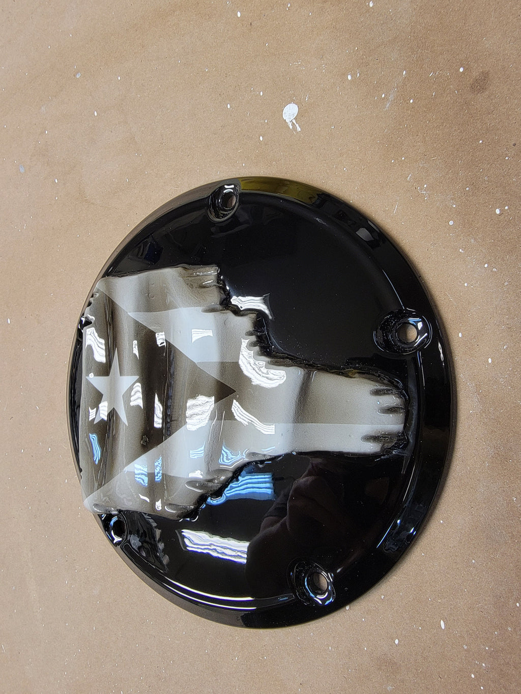 3D tattered Puerto Rican flag derby cover